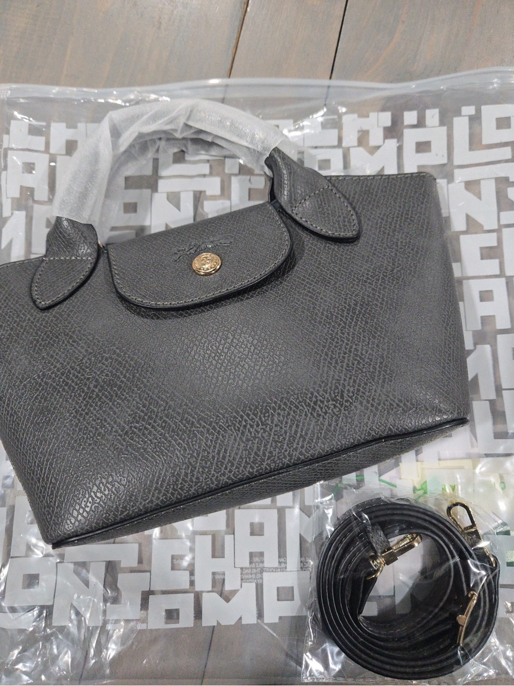 Longchamp XS epure black Classic Structured leather purse bag tote small nwt